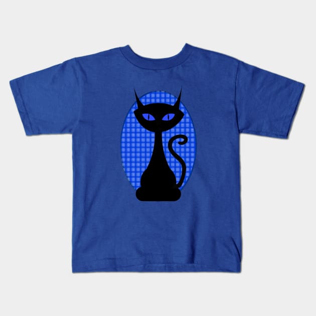 Black cat Kids T-Shirt by Sinmara